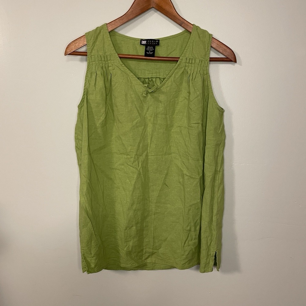 Carole Little Women's‎ Linen Blend Sleeveless Top Size L